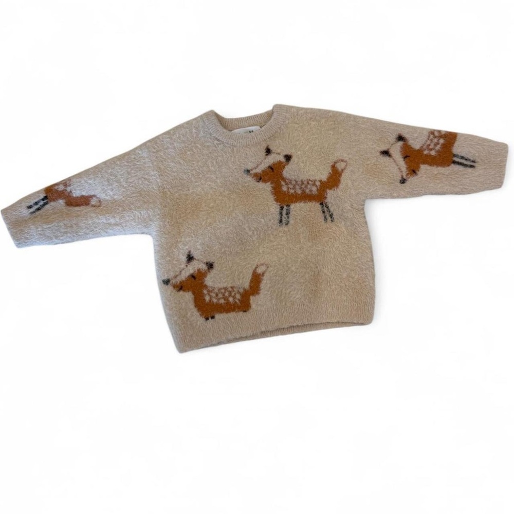 Zara Beige Fox Sweater